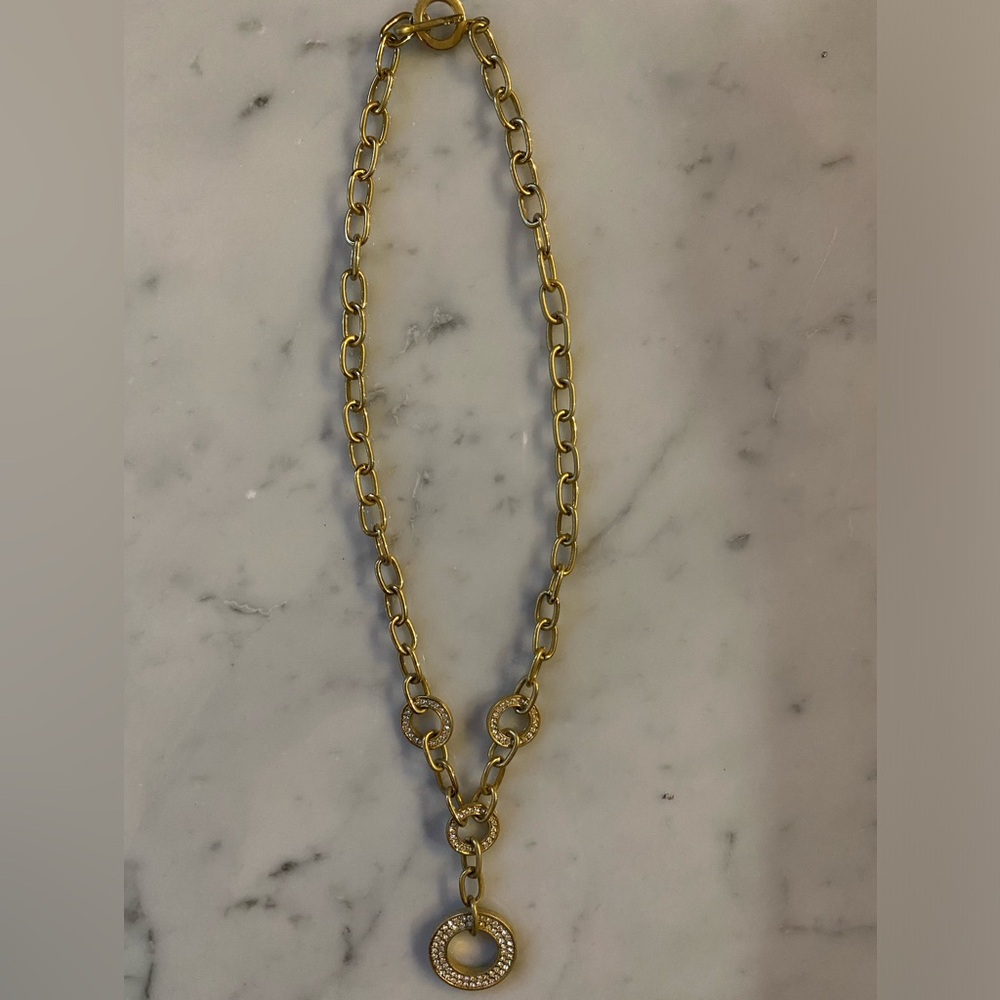 Gold Chain Necklace with Diamond Details
